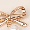 Brooch Pin Pin, Bow Shape Alloy Lapel with Imitation Pearl, Everyday Wear Electroplating Anti-Oxidation Badge for Coats Shirts Bags Daily Accessories
