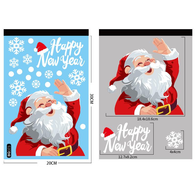 2025 Santa Claus Reindeer Window Glass Stickers Snowman Snowflake Electrostatic Wall Sticker Merry Christmas Decoration for Home