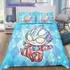 3pc Ultraman cartoon print unbleached bed sheet set(1*Duvet Cover + 2*Pillowcase, Without Core), for bedroom bedding decoration