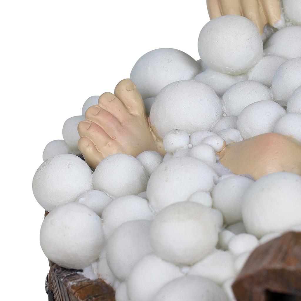 Exhart Solar Good Times Bubble Bath Garden Gnomes-Funny Gnome Couple In Bathtub