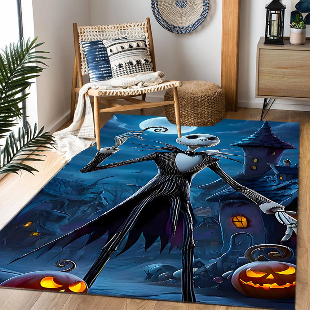Tappeti Antiscivolo a Tema Nightmare Before Christmas - Decorazioni per la Casa in Poliestere, Adatti per Camere da Letto, Soggiorni, Ingressi, Studi e Decorazioni