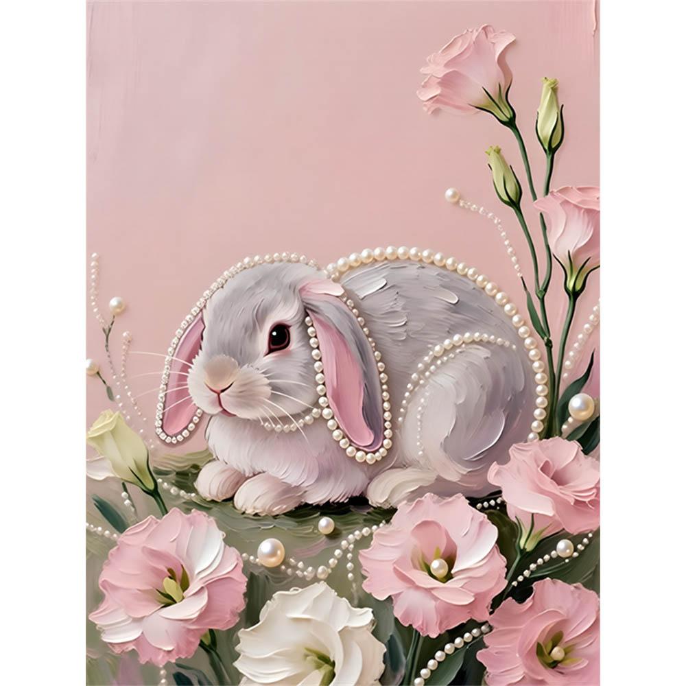 

DIY The Obedient Rabbit Pearl Diamond Art Kits Without Frame 30x40cm Gem Art Diamond Painting Kits for Adults/Beginners Gift Idea Home Wall Decor 30x40cm