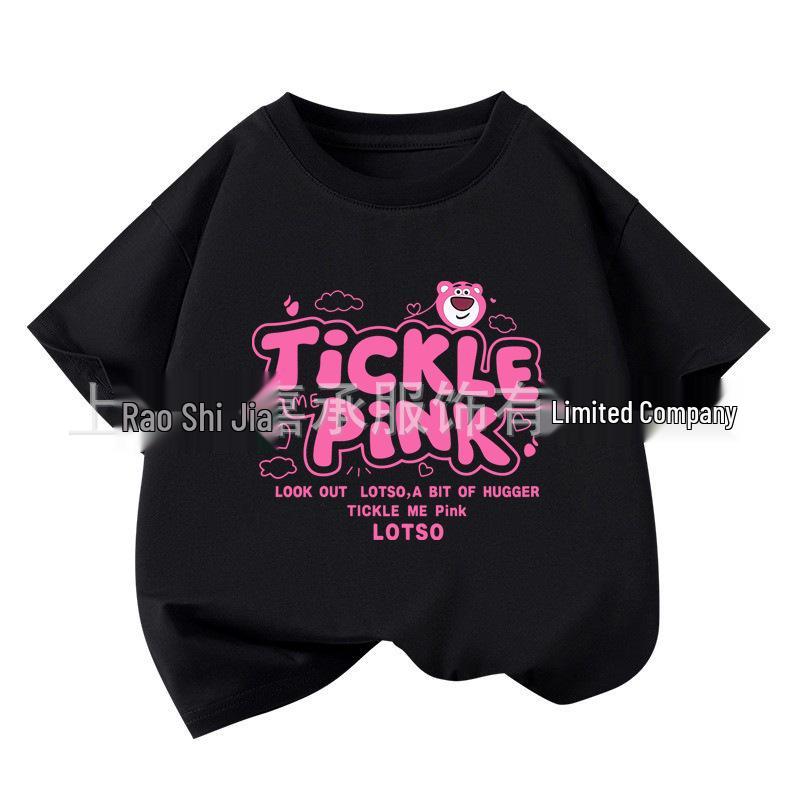 2026 Summer Kids Anime Print Loose Fit T-shirt with Drop Shoulders by Tong Bei 130 cm чёрный