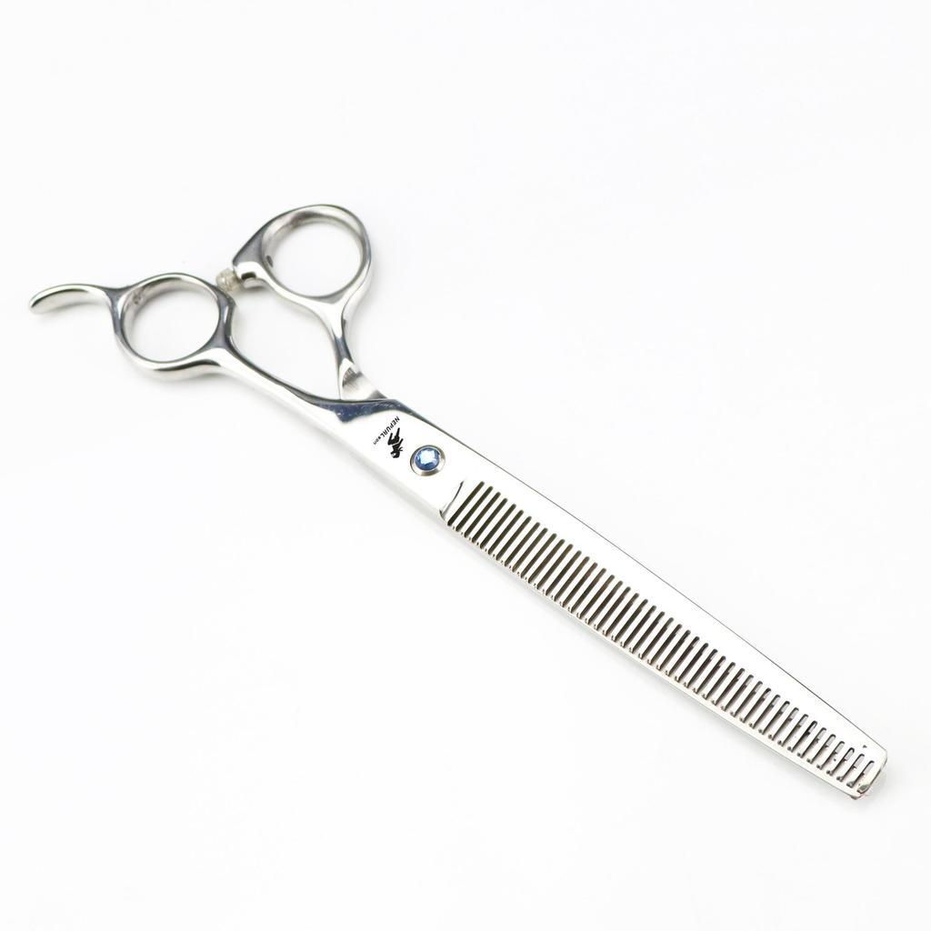 Napson 8-inch Glossy 5-Piece Pet Grooming Scissors Set with Straight Shears, Rake Comb, and Fishbone Tooth Comb