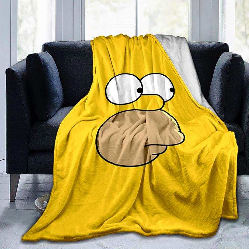 1Pc Simpson'S Minimalist Face Blanket Soft And Comfortable Casual Warm Camping Travel Christmas Halloween Gift M921779