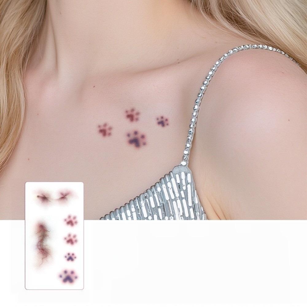 Cross Body Art Tattoo Sticker Cat Paws Cosplay Props Waterproof Bruise Tattoo Sticker Halloween