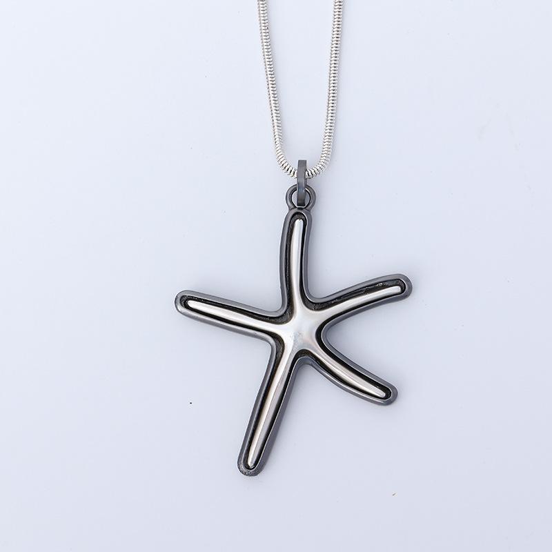Fashion Sweater Chain Necklace Wind Starfish Ladies Alloy Snake Bone Chain Long Necklace