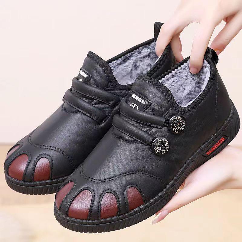 

Зимние Новые Туфли для Пожилых и Женщин Среднего Возраста, Флисовые Теплые, Мягкая Подошва, Женские Хлопковые Водонепроницаемые Зимние Ботинки на Плоской Подошве 41 чёрный