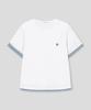 SLOW RECORD HOUSE Layered Check Roll-Up T-Shirt_White