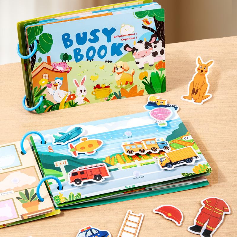 Kids Montessori Toys Quiet Book My First Busy Book DIY Puzzle Animal Numbers Matching Game Educational Toys For Children