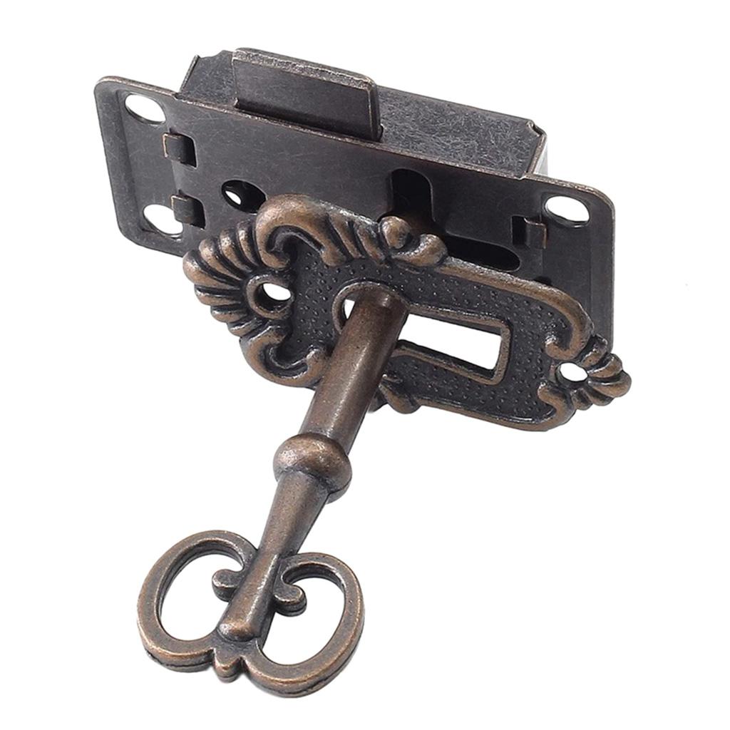 Serrature per Cassetti in Ferro Battuto a Filo Serratura Decorativa per Mobili Serratura Antica per Scatola Porta Gioielli con per Chiave per Casa