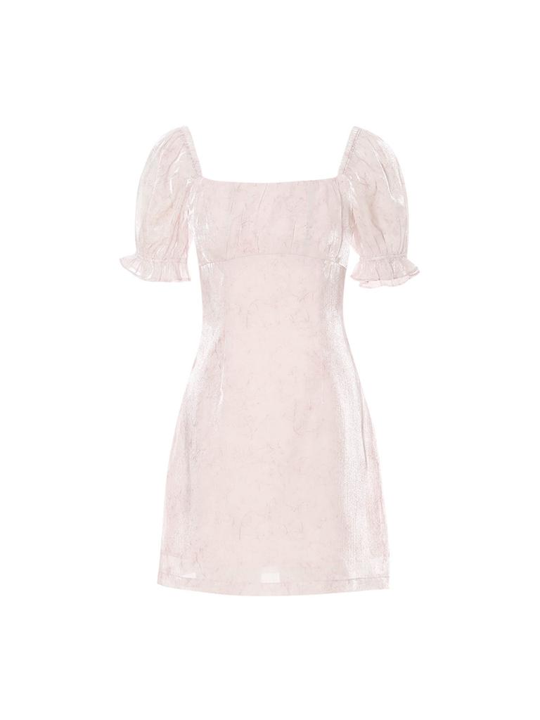 Sinseuden Peony Square Neck Mini Dress