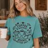 Coffee Weather Books Graphic Tee, Comfort Colors Reader Shirt