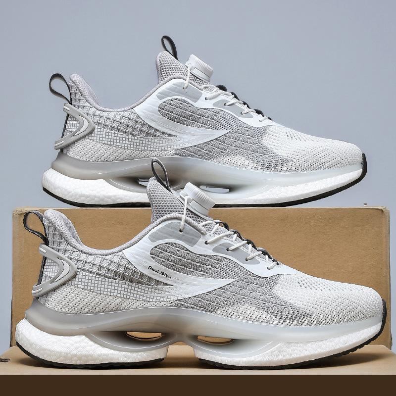 Sports men's shoes 2025 summer new full palm air cushion running shoes direct supply thick-soled non-slip shock-absorbing basketball shoes