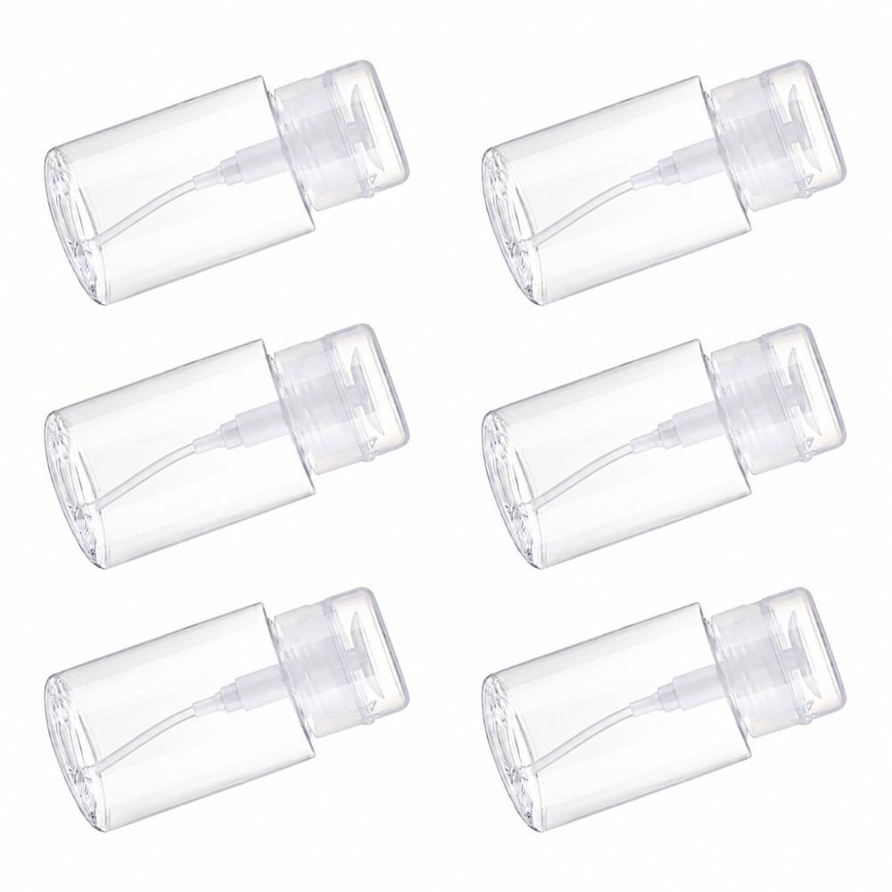 6 Pack Dust Proof Lid Push Down Pump Bottle Leakproof Empty Dispenser  Nail Polish