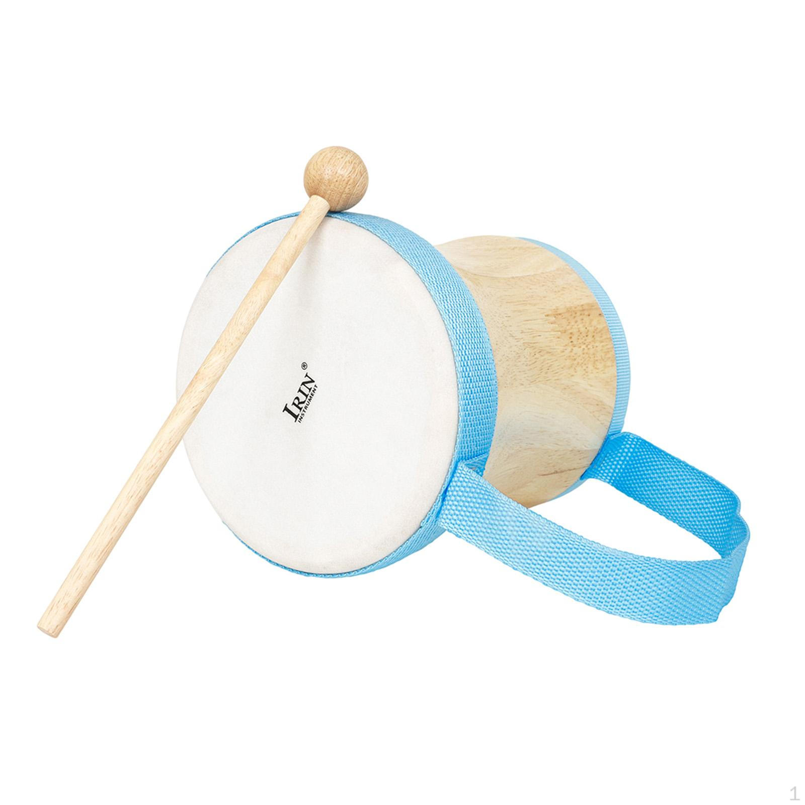 Children s Drum, Wooden Toy, Drum Set with Carrying Strap, Musical Instrument, Gift синий