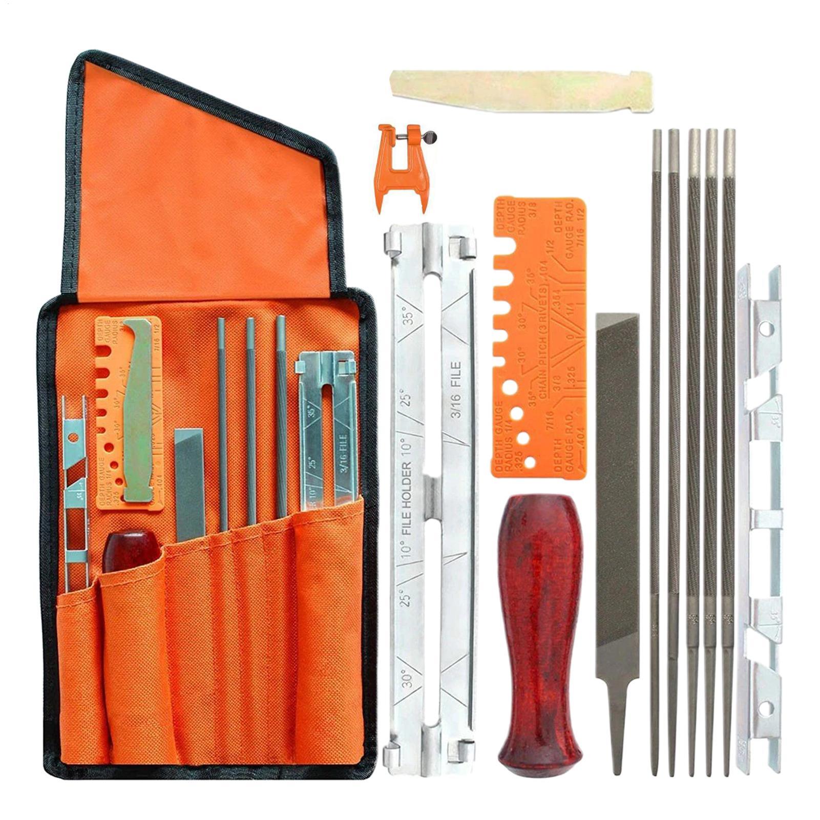 Chainsaw Sharpening Kit 14 Pieces Chain Saw Files Set Grinders Accessories for Maintenance Wood Processing Yard Work Backyard