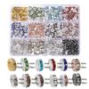 600-1080pcs Silver Color Rhinestone Rondelles Crystal Bead 4-8mm Loose Spacer Beads Kits for DIY Jewelry Making Supplies Set