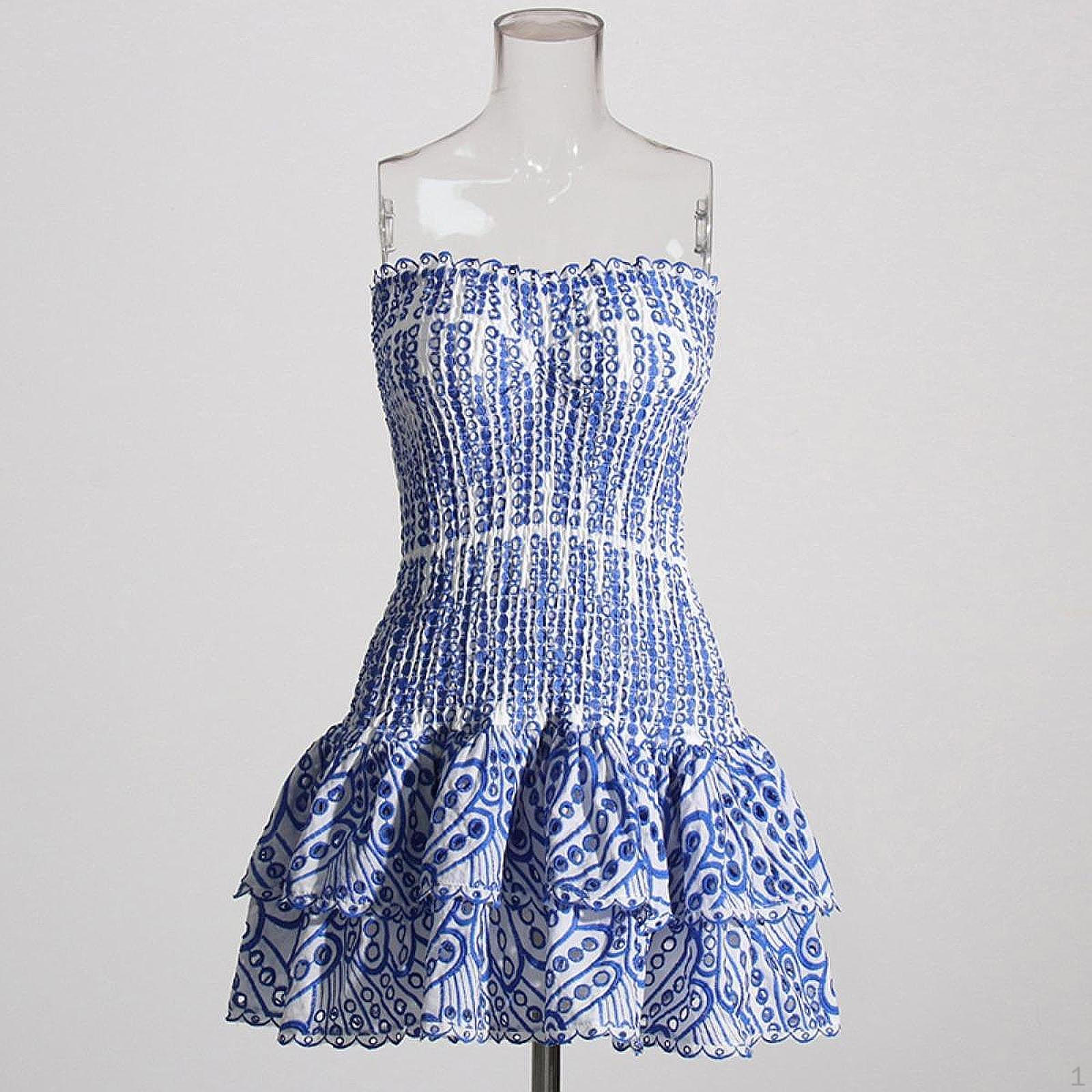 

Мини-платье с цветочным принтом синего и белого цвета для женщин, вечеринок, ночных выходов L