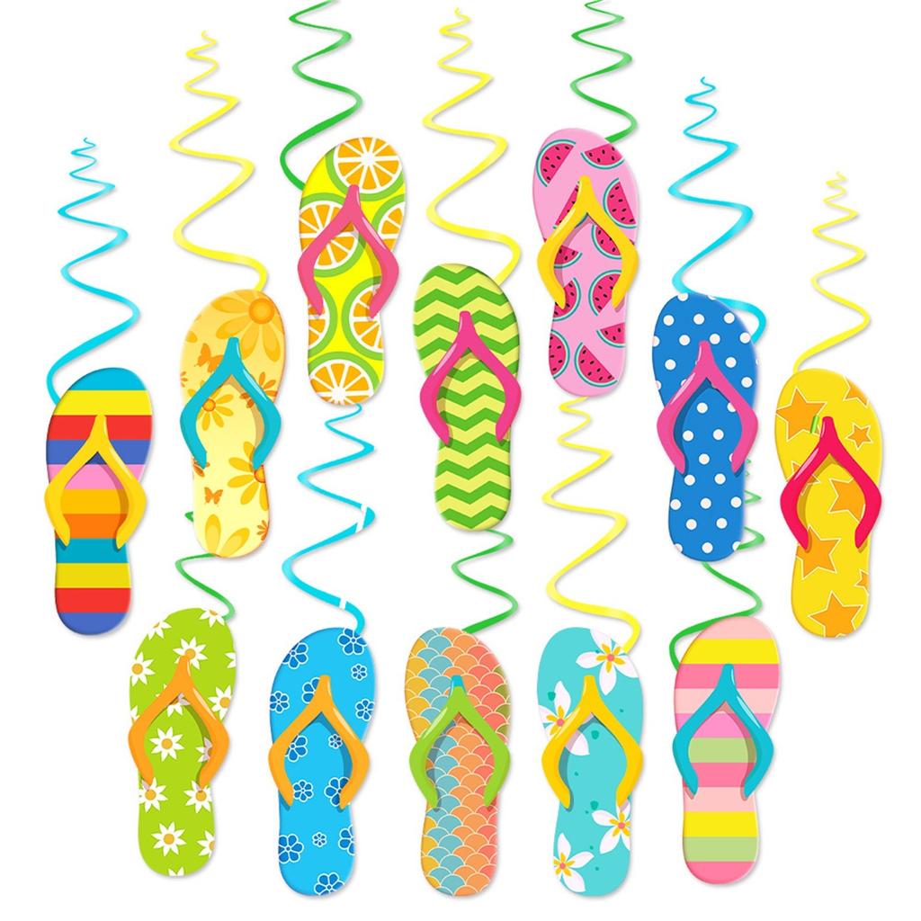 New Summer Theme Decoration Spiral Hanging Decoration Set Scene Layout Party Supplies 2D
