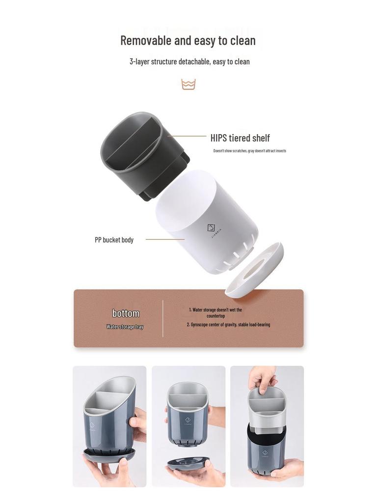 Multifunctional Kitchen Chopstick and Cutlery Holder with Drainer