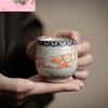 60ml Imitation Song Ru Kiln Porcelain Teacup Dunhuang Apsaras Pattern Master Cup Dargon Egg Cup Mugs Kung Fu Tea Set Gift Box