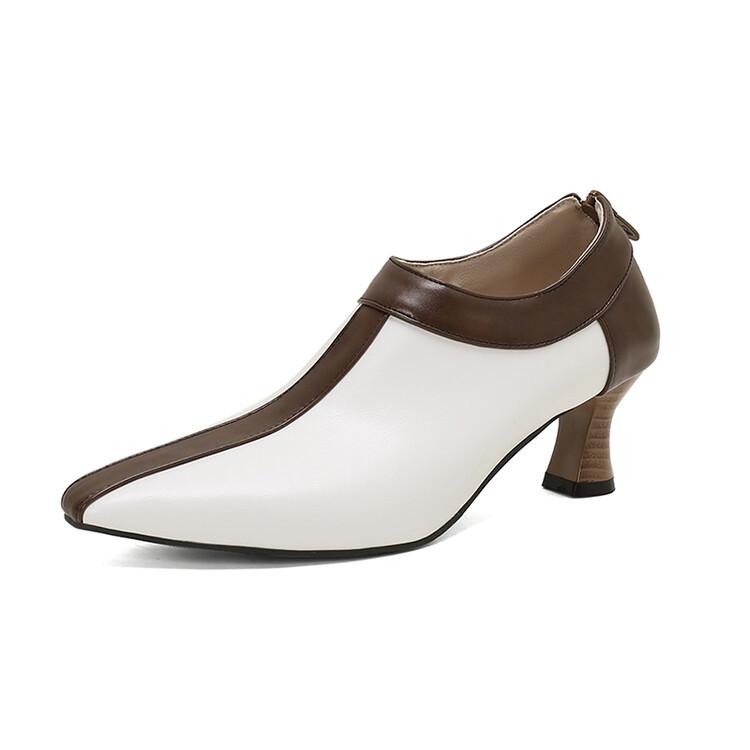 Fashion 2024 new mixed color 5.5cm high-heeled shoes Black White Spring Summer Outdoor Leisure Women's Single Shoes Large Sizes 34-50