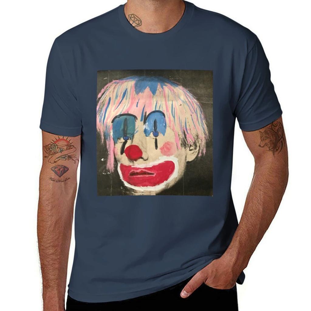 Warhol Andy Clown TShirt Basic Crew Neck Short Sleeve Top