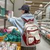 Schoolbag fashion trend tooling style backpack junior high school college student high value schoolbag Japanese Harajuku retro style backpack