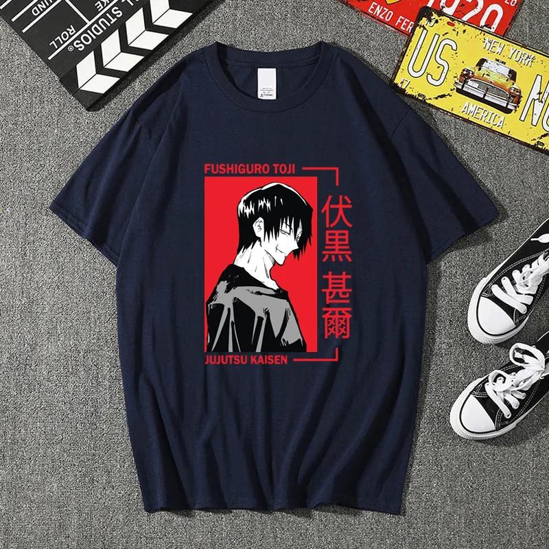 Fushiguro Toji Cool Graphic Printed T-Shirt Street Cool Anime Loose Round Neck T-Shirt Top