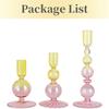 3Pcs Glass Candle Stick Holder Crystal Flower Vase Home Decoration for Table Centerpiece Wedding Party Christmas Decorations