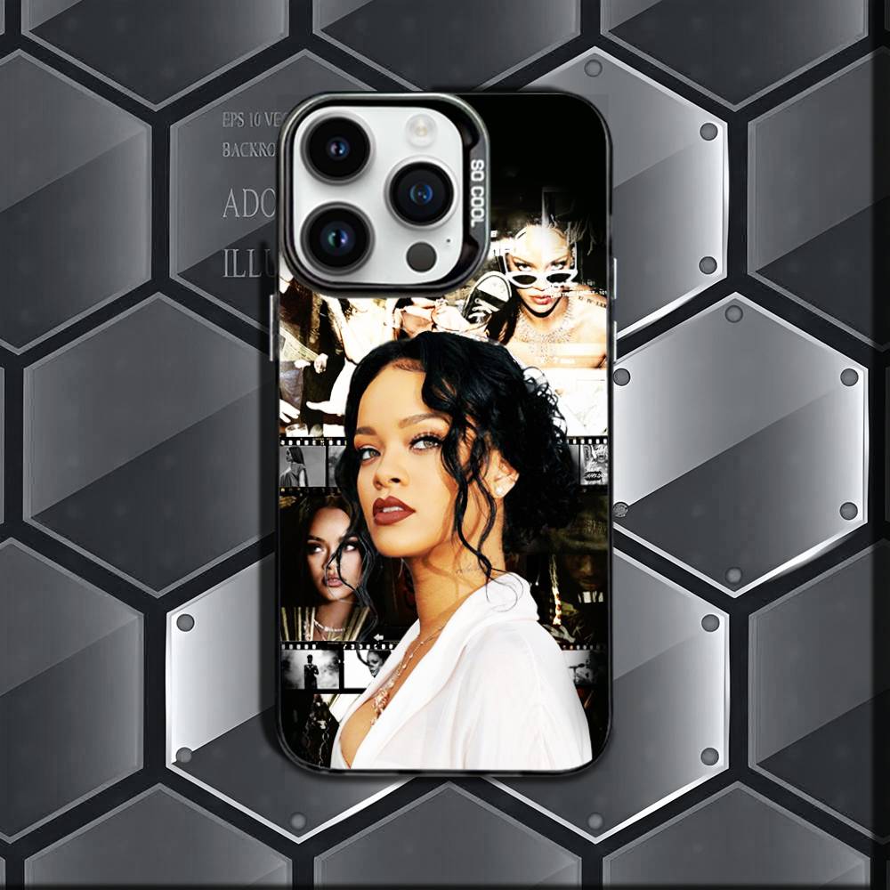 New Singer R-Rihannas Phone Case For iPhone 17,16e,16,ProMax,15,14,Plus,13,12,Mini,11,Pro Matte Colored Silver Luxury Cover