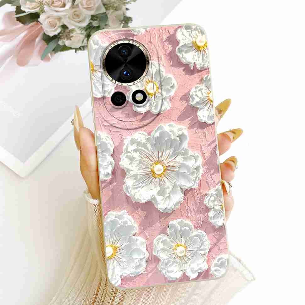 Neu Für Huawei nova 12 5G BLK-AL00 Hülle Luxus Blume Schmetterling Silikon Rückseite Für Huawei Nova12 5G Handyhüllen Bumper