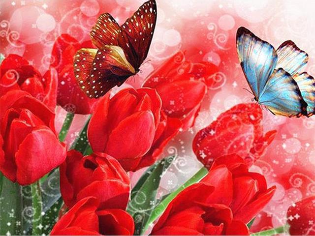 Pictura cu diamant rotund / pătrat Flori Peisaj Mozaic Broderie înger Poză cu diamant Decorare acasă