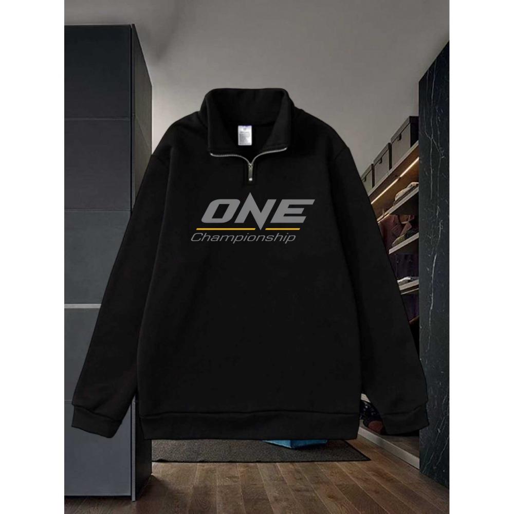 Men's Championship Casual Half Zipper Hoodie, Fashion Pullover, Autumn/Winter New Warm Top