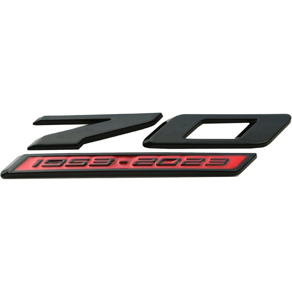 1pc 70th Anniversary Side Emblem 3D Badges Replacement for 2020-2024 C8 Corvette Genuine GM 70th (Black Red)