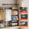 VEVOR Heavy Duty Clothes Rack, Rolling Clothing Garment Rack with 4 Hang Rods & 8 Storage Tiers, Adjustable Custom Closet Rack
