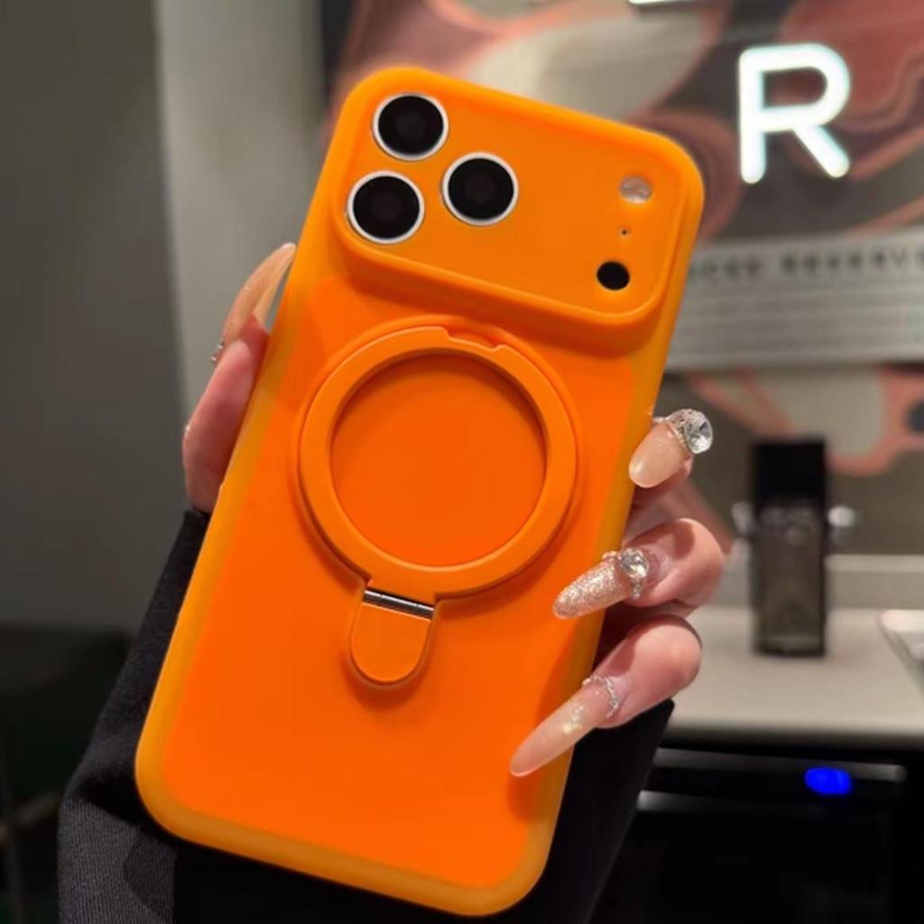 iPhone 17 Liquid Silicone Magnet Case with Stand for Apple 16 Pro Max/15 Pro