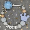 Free Personalised BPA Free Silicone Baad Dummy DIY Silicone Baby Pacifier Custom Clip Name Colorful Pacifier Chain Teething Gift