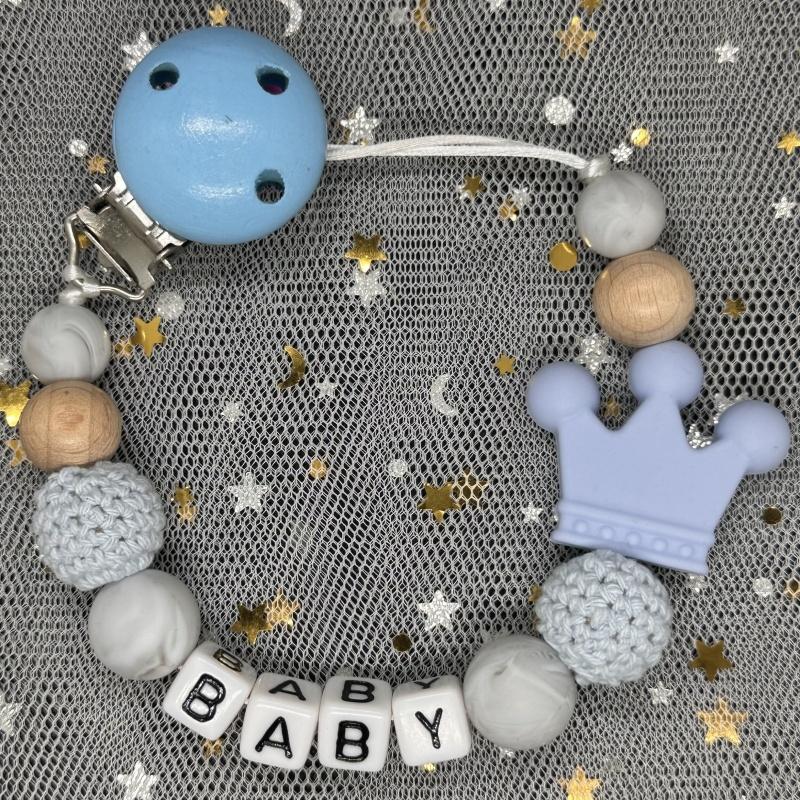 Free Personalised BPA Free Silicone Baad Dummy DIY Silicone Baby Pacifier Custom Clip Name Colorful Pacifier Chain Teething Gift
