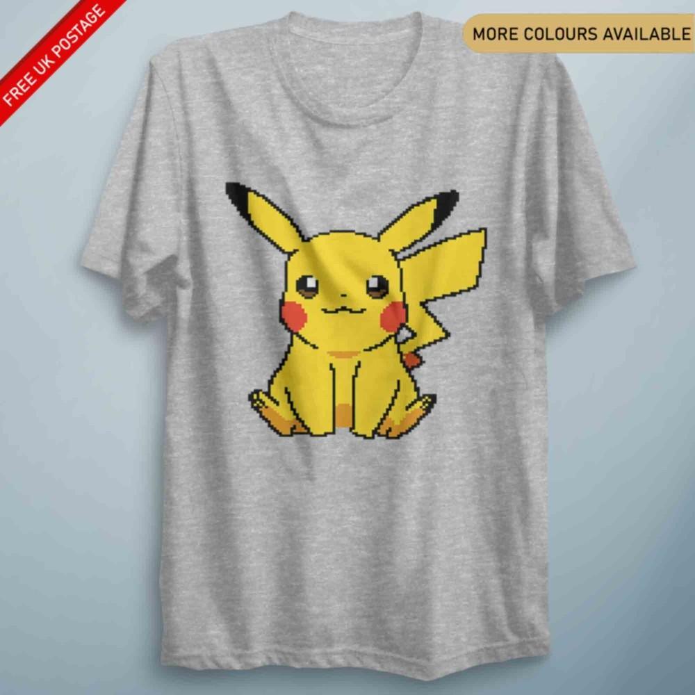 PikaPixel Fun Anime T Shirt Adults Kids Unisexga Top Christmas Gift