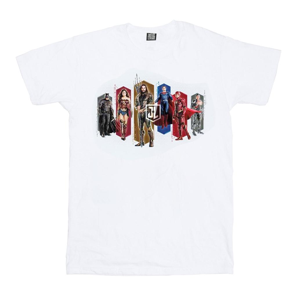 DC Comics Womens/Ladies Justice League Movie Team Hexagons Cotton Boyfriend T-Shirt