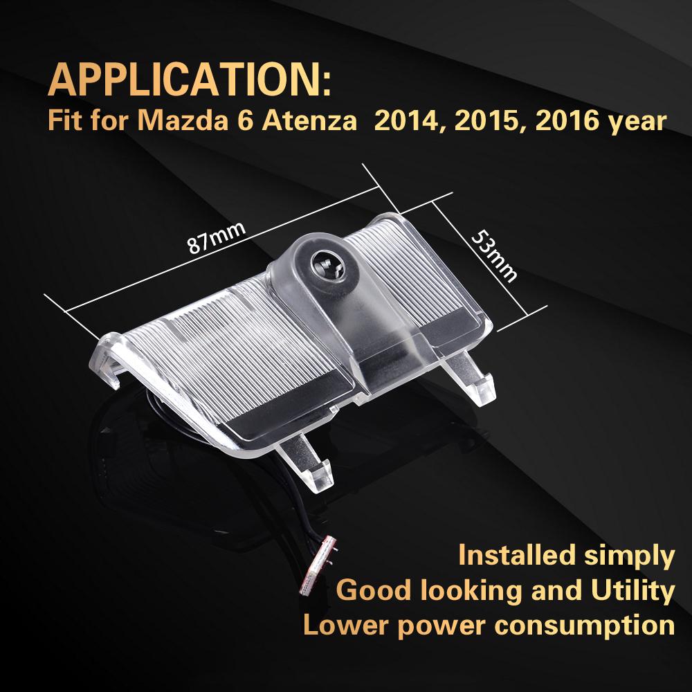 2X For Mazda 6 Atenza 2014 2015 2016 LED Car Door Welcome Light Bulbs Decoration Courtesy Ghost Shadow Warning Lamp Accessories