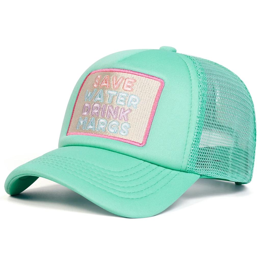 Unisex DRINK MARGS Embroidery Baseball Net Caps Spring and Summer Outdoor Adjustable Casual Hats Sunscreen Hat Sports Cap