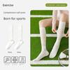 Sports Pressure Socks for Women, Summer Thin Style, White Calf Socks for Badminton, Professional Outdoor Fitness Long Tube Tennis Socks