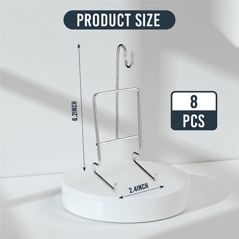8Pcs Tea Cup And Saucer Display Stand Holder Tea Cup Holder Display Coffee Mug Organizer