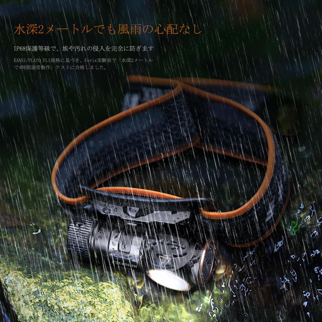 Fenix HM50R LED 700 Bright Dual IP68 115 Meter Detachable Dual Red and White Light Helmet Emergency Outdoor Night Power Outage Preparedness V2.0