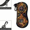 2D-Bohemian Floral Pattern Zipper Sunglasses Case, Vintage Mandala Print Eyewear Protective Box, Stylish Portable Spectacle Container for Travel Daily