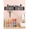 Black Metal Basketball Medal Hanger for Athletes Modern Home Decor