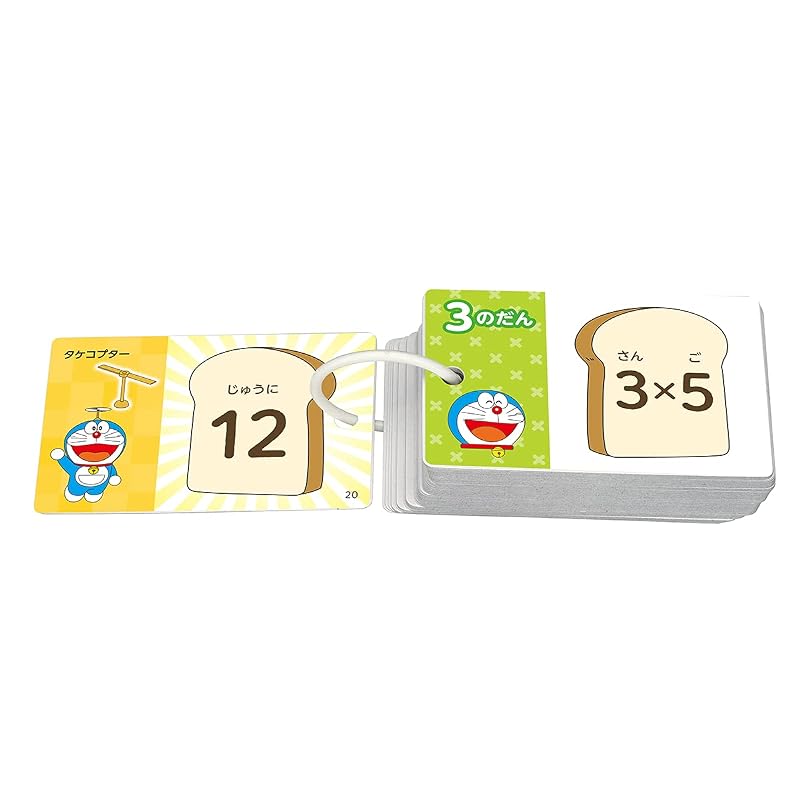 Epoch Co., Ltd. [Pocket Picture Cards] Multiplication Table Doraemon 08-312 with Ring & Transparent Cover, Ages 3 and Up, Toy